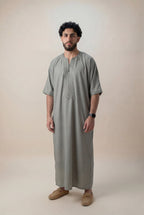 Moroccan Gandoura Sage Green Full Length Men – Premium Cotton Gandoura by Darul-Hayaa
